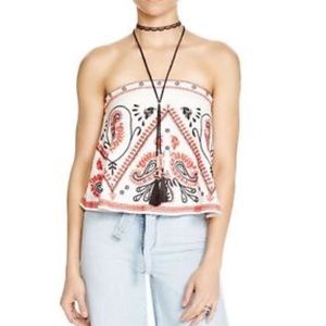 Free People embroidered tube top